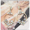 E-5467 Big Hoop Round Circle Crystal Pendant Drop Earrings For Women Wedding Statement Earrings Jewelry Gifts