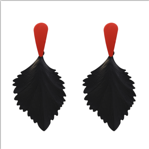 E-5474 Alloy Novelty Maple Leaf Earrings for Women Ladies Big Dangle Drop Earrings