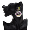 E-5515 Vintage Exaggerating Colorful Crystal Big Evil eye Dangle Earrings for Women Fashion Jewelry