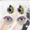 E-5515 Vintage Exaggerating Colorful Crystal Big Evil eye Dangle Earrings for Women Fashion Jewelry