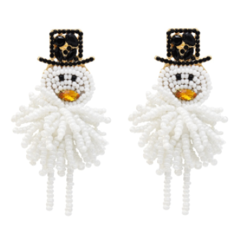 E-5545 Handmade Snowman Earrings For Women Fashion Statement Earrings  Christmas Gift