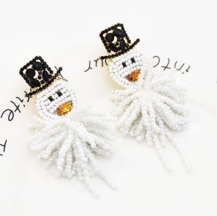 E-5545 Handmade Snowman Earrings For Women Fashion Statement Earrings  Christmas Gift
