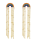 E-5624 Fashion Gold Alloy Rainbow Long Tassel Hanging Earrings for Women Small Beaded Party Earring Jewelry Gift