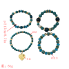 B-1005 4Pcs/Set Bohemian Acrylic Beaded Bracelets with Heart Pendant Women Charm Party Jewelry Gift