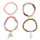 B-1007 4Pcs/Set Handmade Acrylic Beaded Bracelet with Shell Leaf Pendant Women Bohemian Party Jewelry