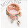 B-1007 4Pcs/Set Handmade Acrylic Beaded Bracelet with Shell Leaf Pendant Women Bohemian Party Jewelry