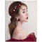 F-0806  Red Bow Headbands Earrings Set for Bride Wedding Party Rhinestone Crystal Drop Earrings Hair Accessories Jewelry Set