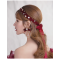 F-0806  Red Bow Headbands Earrings Set for Bride Wedding Party Rhinestone Crystal Drop Earrings Hair Accessories Jewelry Set