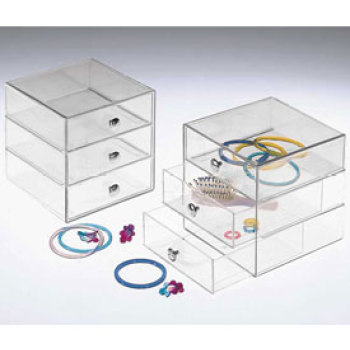 3 tiers acrylic display storage organizer with drawers