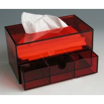 Acrylic tissue box with drawer