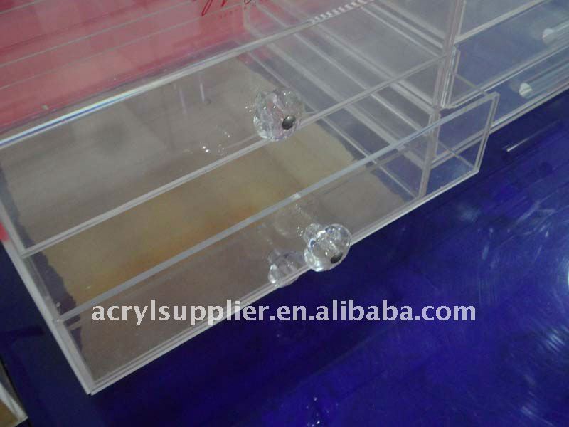 Clear Acrylic Makeup Organizer / Makeup Cube Box with Drawer