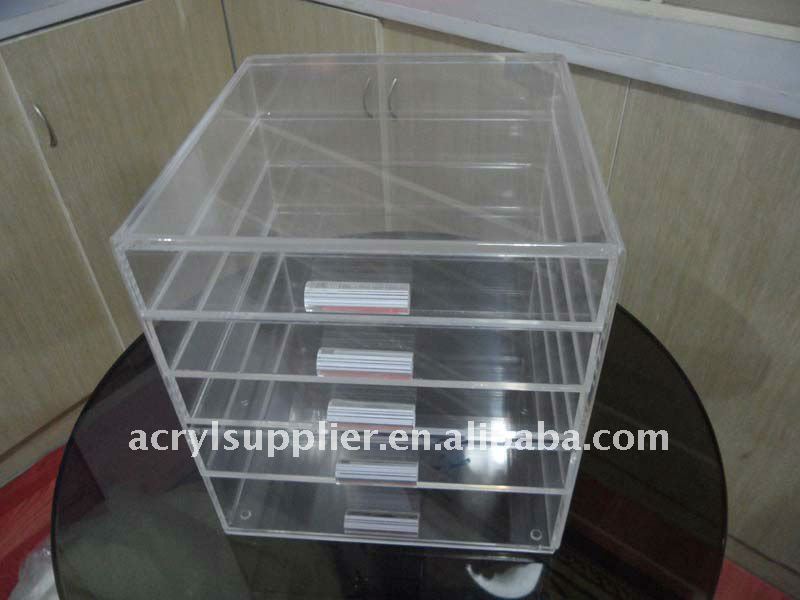 Acrylic Clear Cube Cosmetic Makeup Organizer 5 Drawers