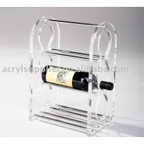 clear acrylic wine rack with two tiers