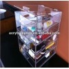 Clear-Top-Open-Acrylic Plexiglass Cosmetic Organizer Box with 4 Drawers