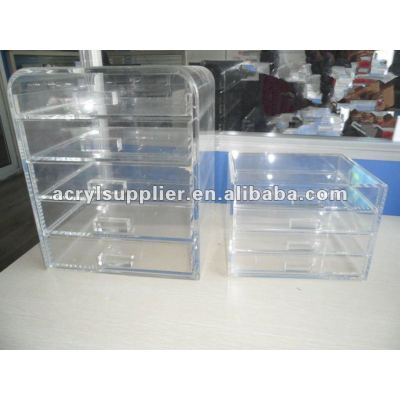Clear Acrylic Plexiglass Cosmetic Organizer Box with 4/5 Drawers