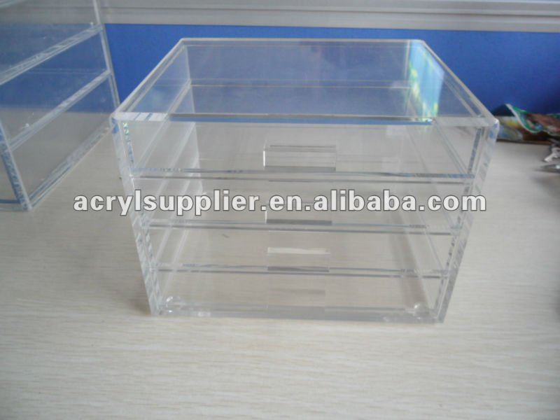 Clear Acrylic Plexiglass Cosmetic Organizer Box with 4/5 Drawers