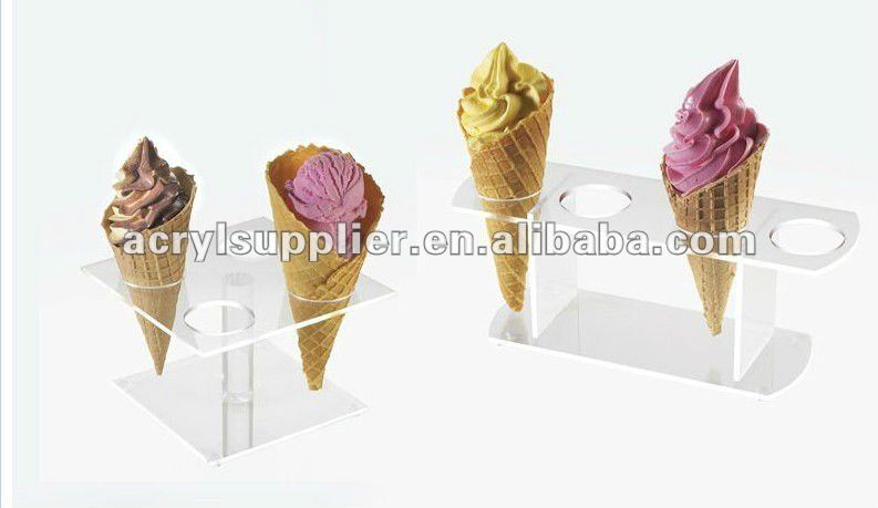 acrylic waffle cone holder with two holes