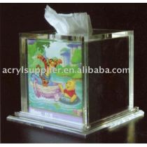 5 inches by 5 inches acrylic square tissue box cover