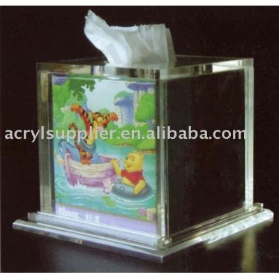 5 inches by 5 inches acrylic square tissue box cover