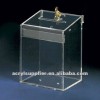 clear perspex donation box with lock