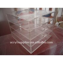 clear acrylic mini box drawers with Dividers /4-tier plastic drawer