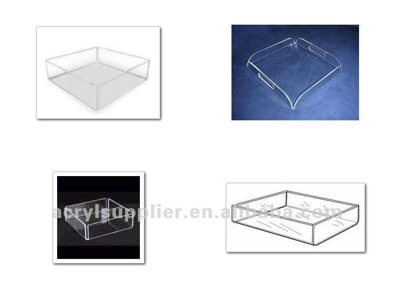 Transparent rectangle acrylic tray for office home