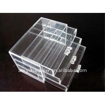 3 Tier clear acrylic drawers with round handle