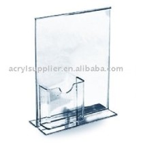 Stand Up Acrylic Sign Holder Attached Brochure Holder