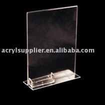 Stand Up Acrylic Sign Holder w/ business card holder