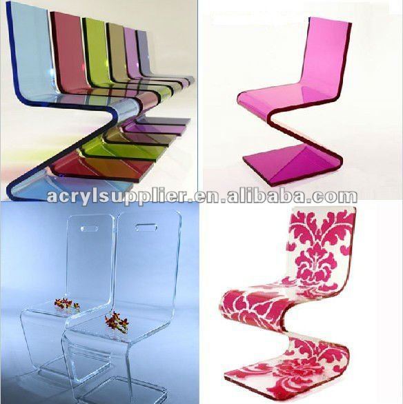 2012 new-designed Z shape colored acrylic chairs