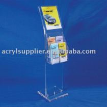Clear Acrylic Display Stand With Sign Holder & Adjustable Literature Holder