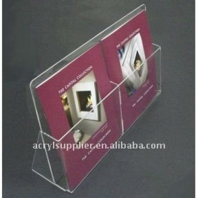 A5 clear acrylic brochure holder with twe compartments