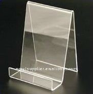 A4 clear acrylic brochure holder with twe compartments/acrylic files holder/acrylic desktop file holder