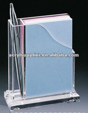 Acrylic Memo & Pen Holder with Paper