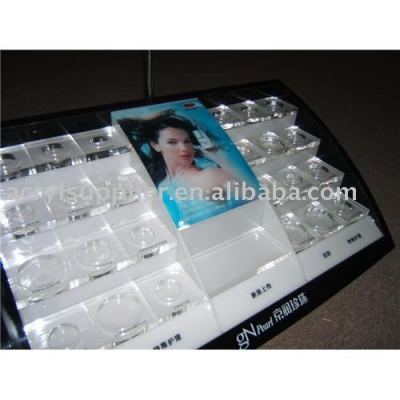 Transparent acrylic cosmetic display racks