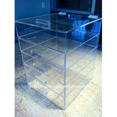 Acrylic makeup organizer with drawers