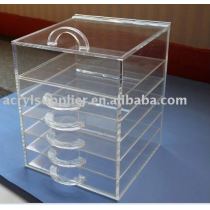 clear acrylic drawers makeup organizer with lid
