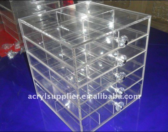 acrylic cosmetic organizer with drawer