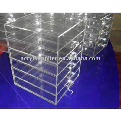Clear Acrylic 6 tiers makeup organizer with lid