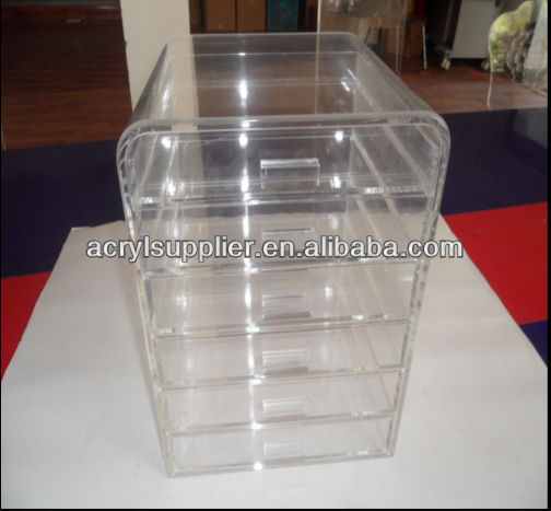 PMMA clear acrylic makeup organizer with drawers