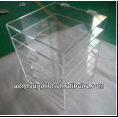 5 tiers clear acrylic drawers makeup organizer with lid