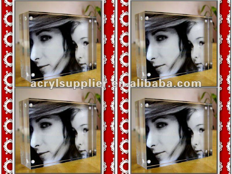 Hot sale latest decorative clear Acrylic acrylic photo block 5x7 with magnets joined