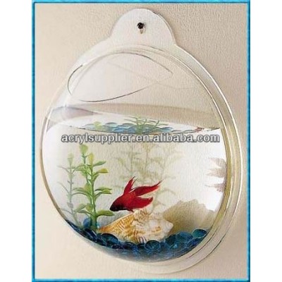 Ball-shape blue acrylic aquarium fish tank for office