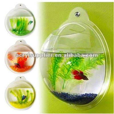 mini wall mounted half sphere shape acrylic fish tank/aquarium