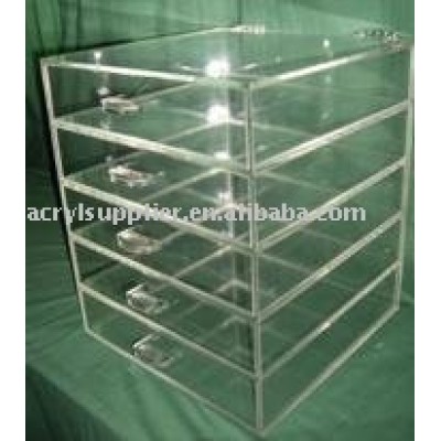 Perspex storage with 5 drawer