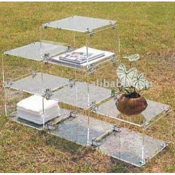 Transparent acrylic table display stand for garden