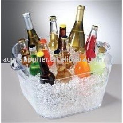 Square 13 in. Clear Acrylic Plastic Ice (Party) Tubs