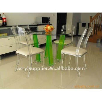 Acrylic dining tables and chairs at home