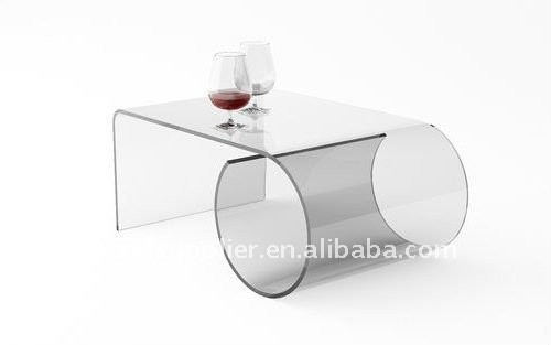 Clear acrylic or perspex coffee table of furniture