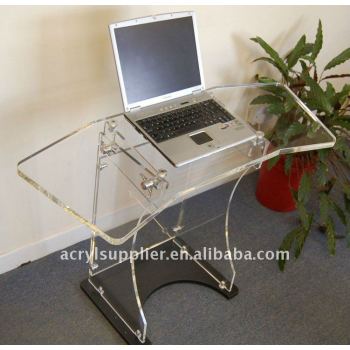 Clear computer Acrylic bedside laptop table for hotel